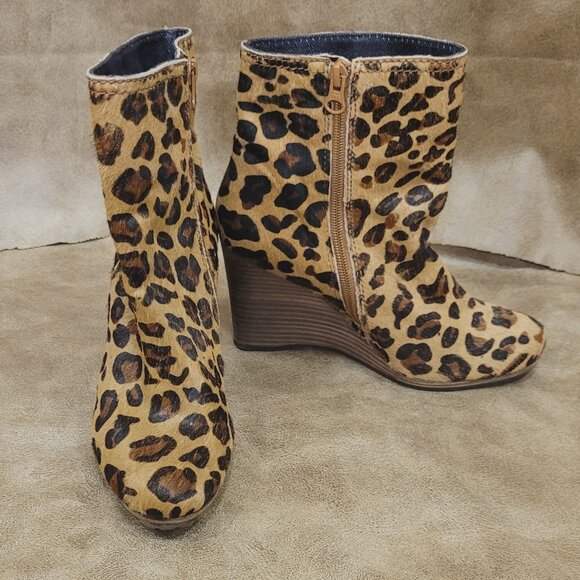 Leopard  wedge ankle boots - Picture 4 of 7